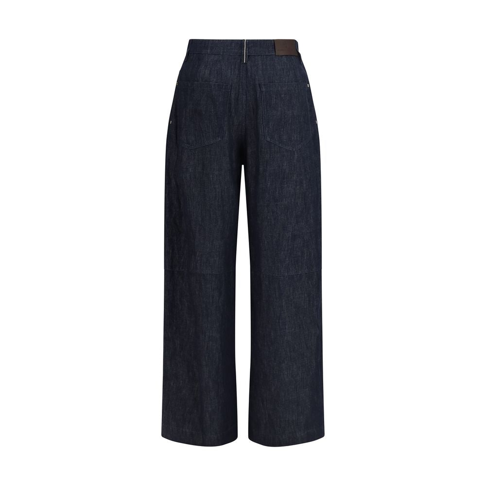 Brunello Cucinelli Blue Cotton Casual Pants