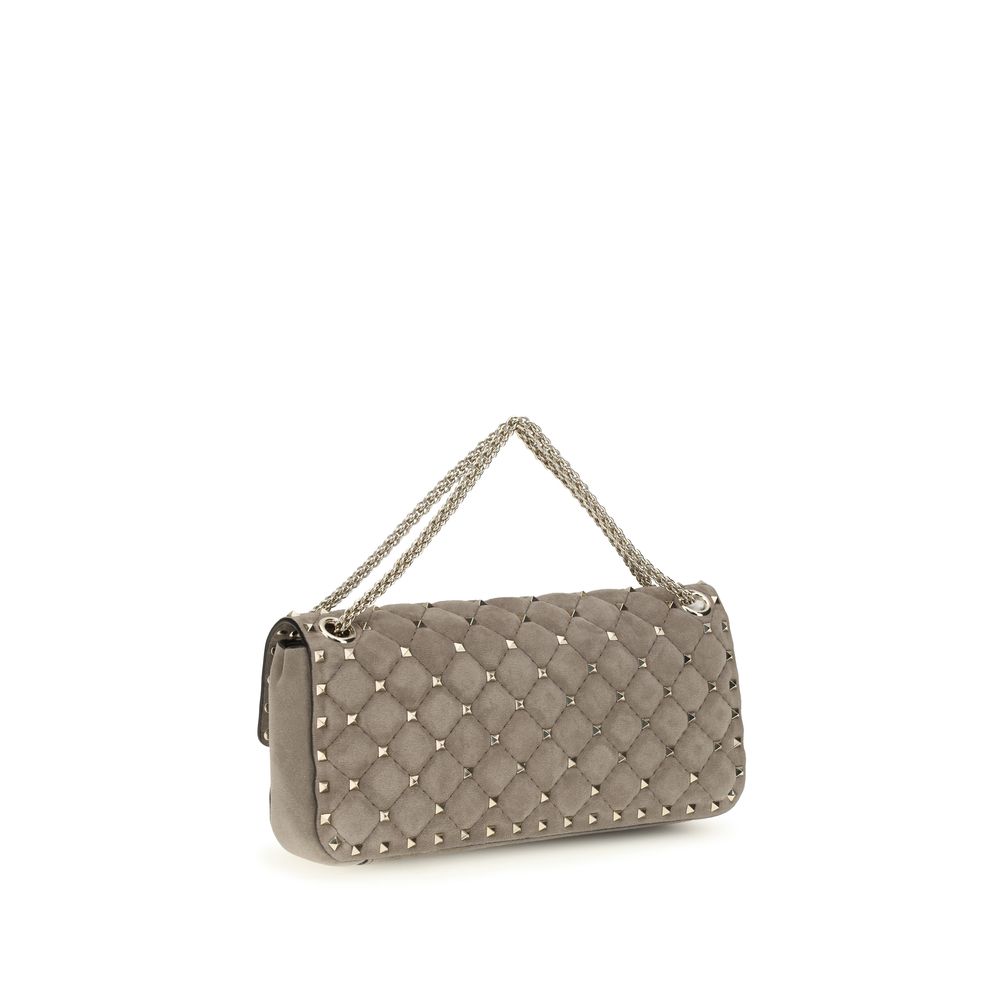 Valentino Garavani Gray Suede Leather Shoulder Bag