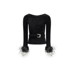 Self-Portrait Black Viscose Blouse