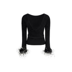 Self-Portrait Black Viscose Blouse