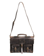 Dolce & Gabbana Black Leather Shoulder Satchel Briefcase Men Borse Bag