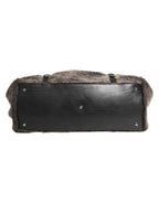 Dolce & Gabbana Black Shearling Leather Messenger Shoulder Men Borse Bag