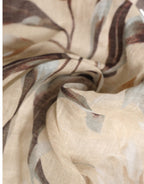 Dolce & Gabbana Men Beige Floral Linen Square Foulard Scarf
