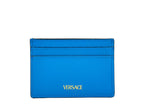 Versace Mini Medusa Blue Grainy Leather Slim Card Case Wallet