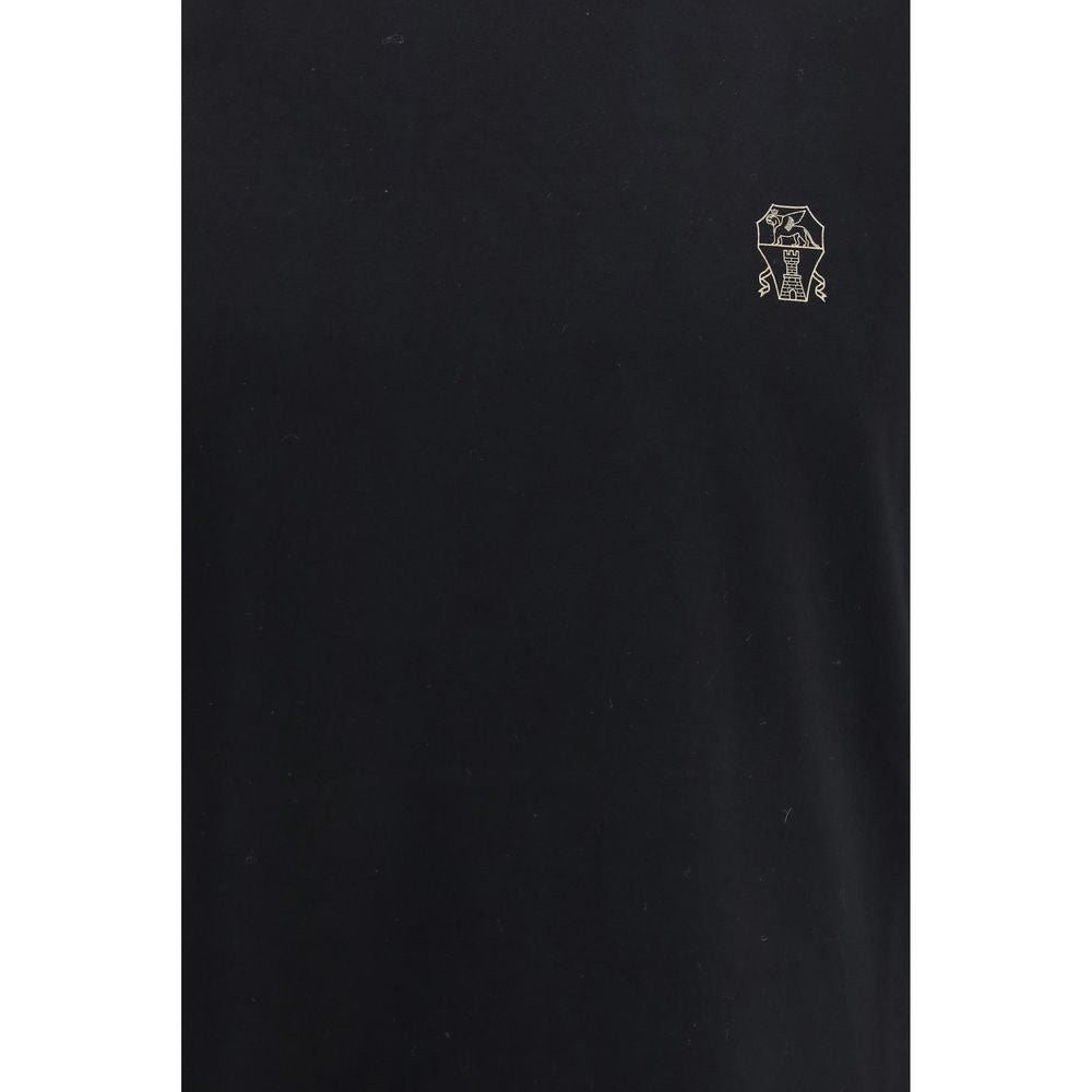 Brunello Cucinelli Black Cotton T-Shirt
