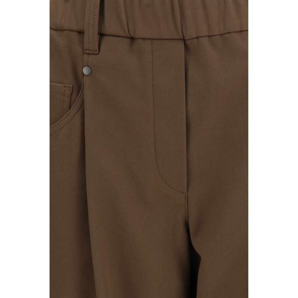 Brunello Cucinelli Brown Cotton Casual Pants