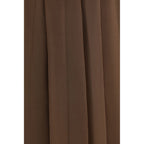 Brunello Cucinelli Brown Silk Midi Skirt