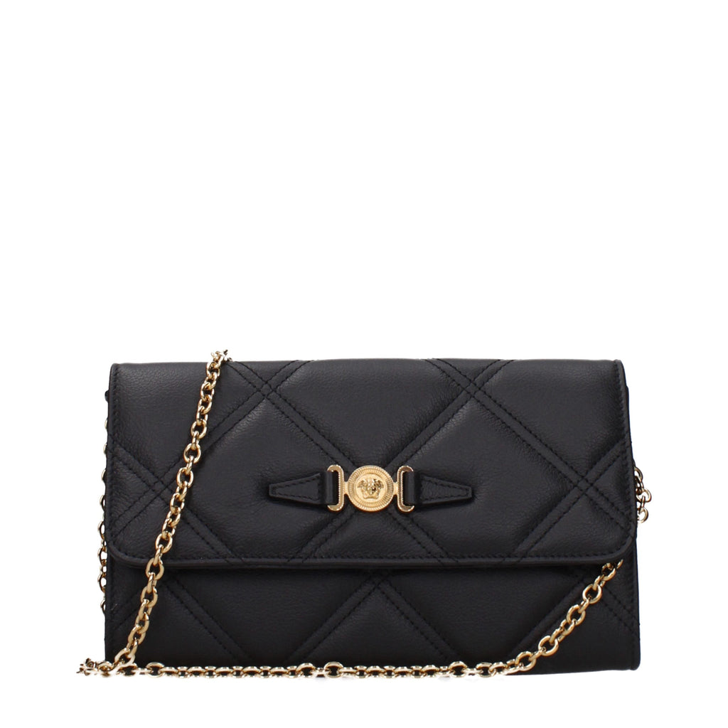 Versace Black Leather Clutch Bag
