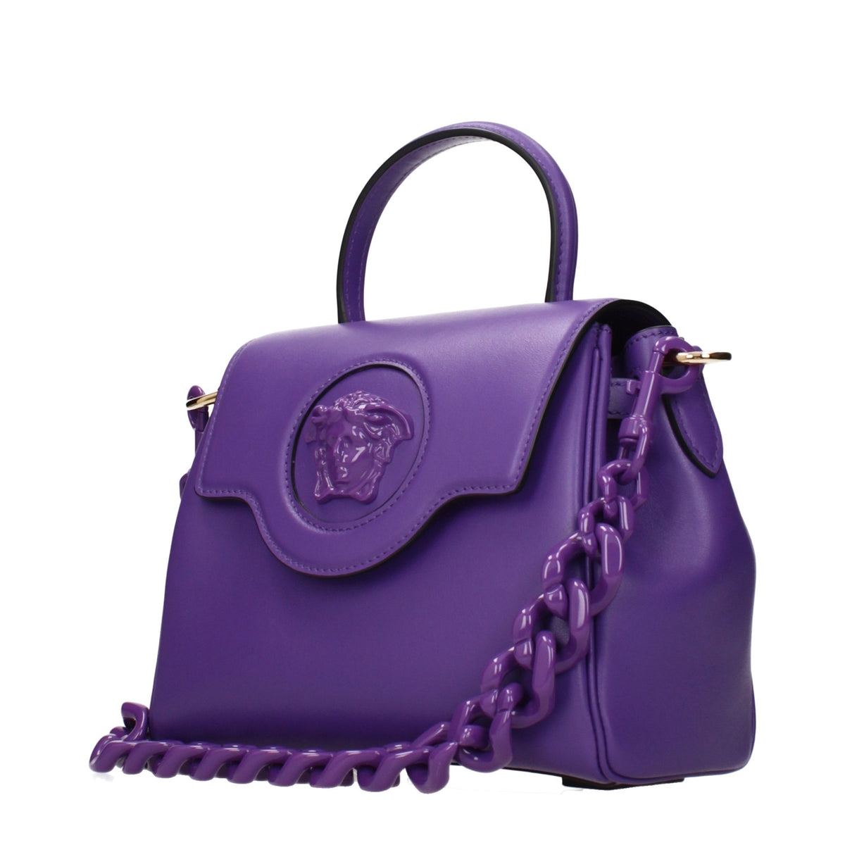 Versace Purple Leather Handbag