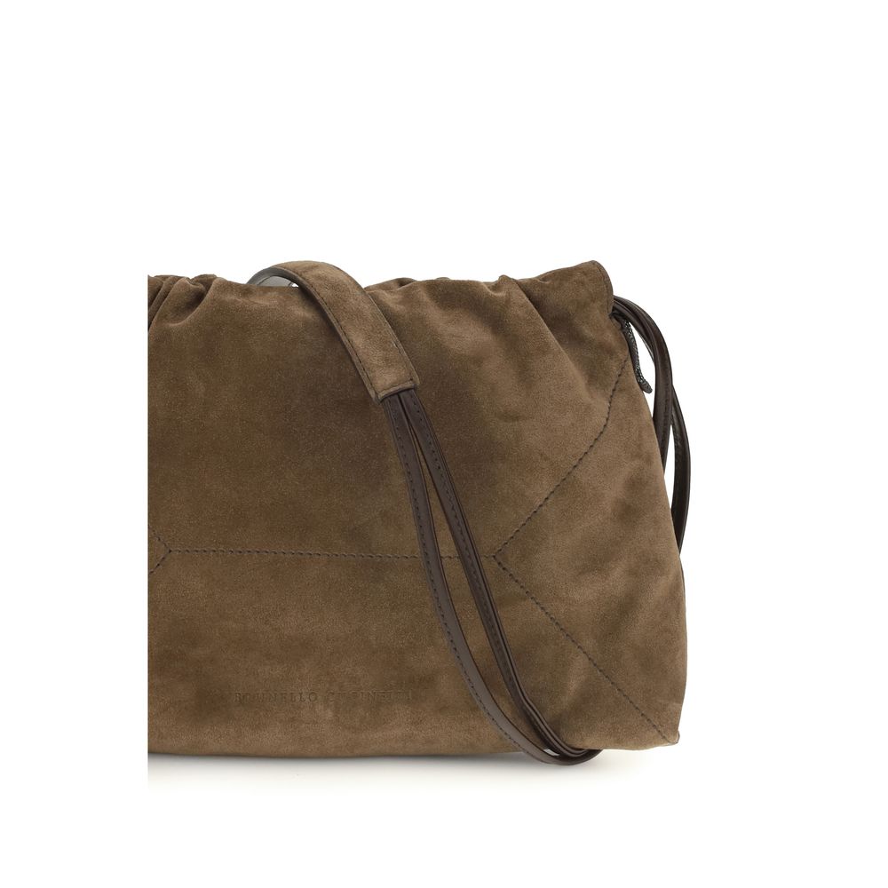 Brunello Cucinelli Brown Calf Leather Bos Taurus Clutch Bag