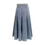 Zimmermann Blue Cotton Midi Skirt