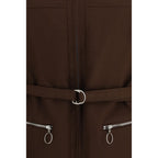 Prada Brown Polyester Full-Length Jacket
