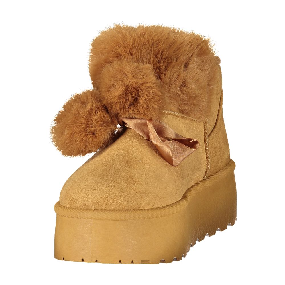 Laura Biagiotti Brown Polyurethane Women's Bootie