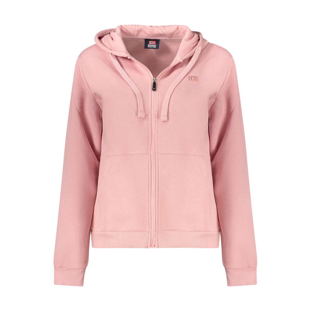 Norway 1963 Rosa Cotton Women Sweatshirt with Zip and Pockets