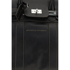 Brunello Cucinelli Black Calf Leather Bos Taurus Luggage And Travel