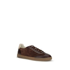 Brunello Cucinelli Bordeaux Calf Leather Bos Taurus Low Top Sneakers