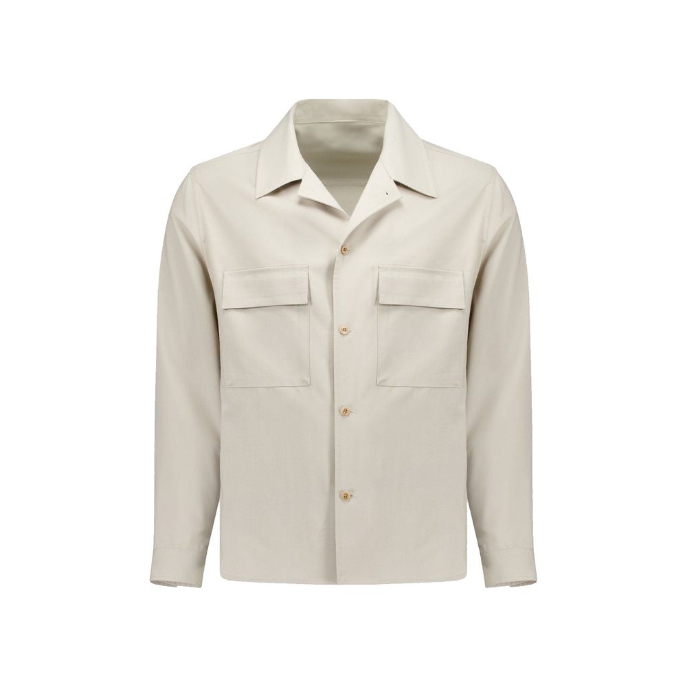 Autore Beige Virgin Wool Shell Jacket