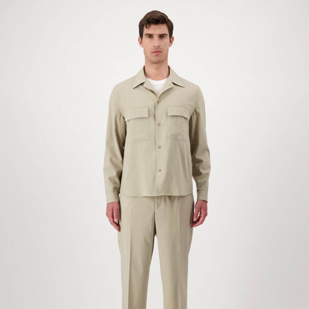 Autore Beige Virgin Wool Shell Jacket