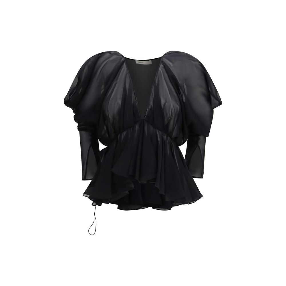 Khaite Black Silk Blouse