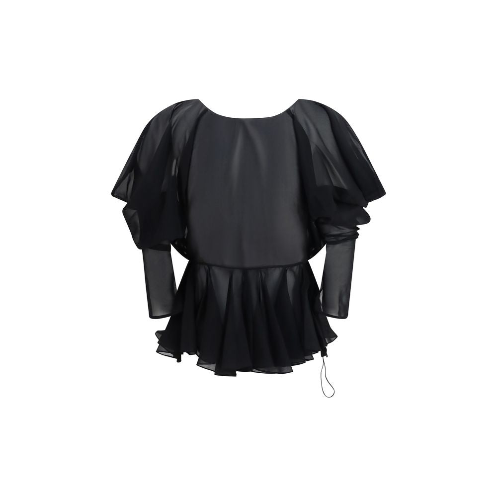 Khaite Black Silk Blouse