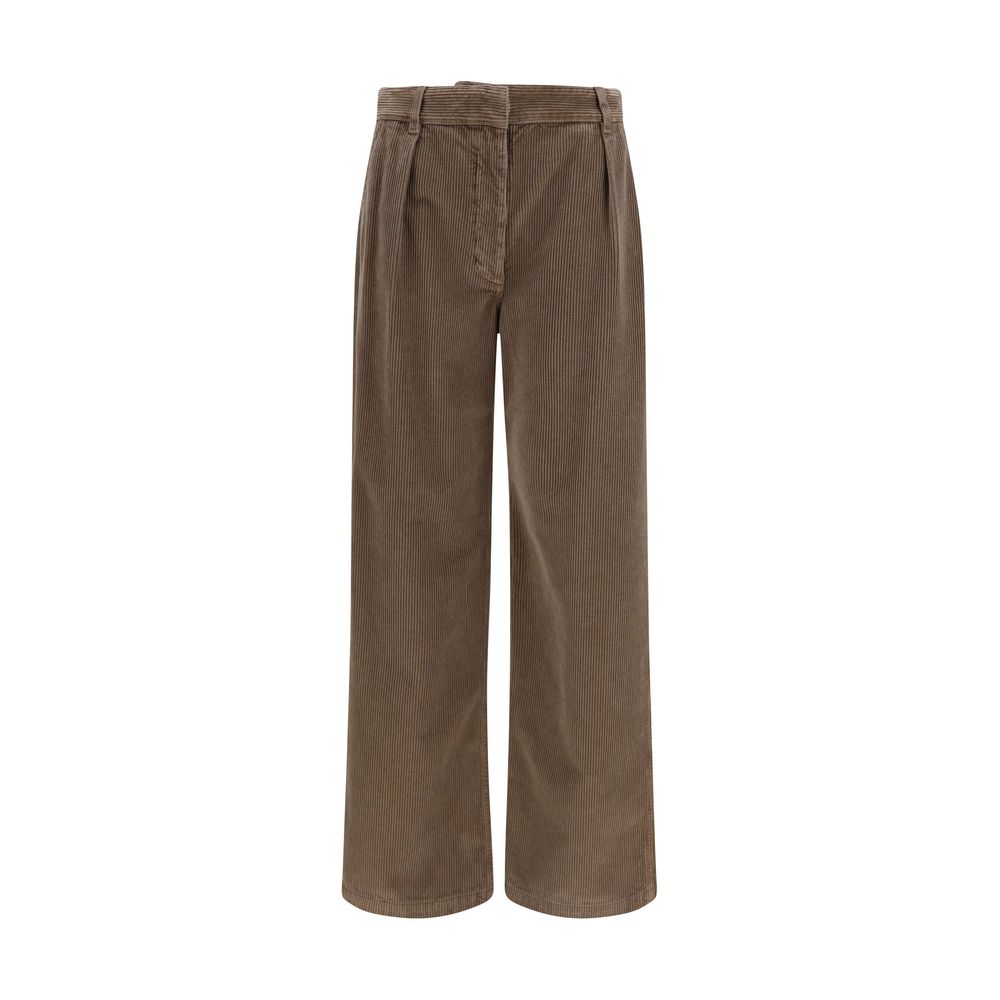 The Row Brown Cotton Casual Pants