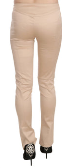 Just Cavalli Cream Low Waist Skinny Formal Trousers Pants - Zeiniez