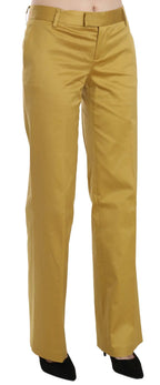 Just Cavalli Mustard Yellow Straight Formal Trousers Pants - Zeiniez
