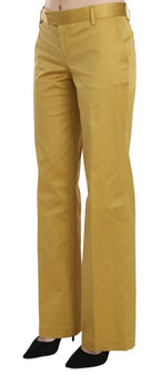Just Cavalli Mustard Yellow Straight Formal Trousers Pants - Zeiniez