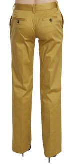 Just Cavalli Mustard Yellow Straight Formal Trousers Pants - Zeiniez