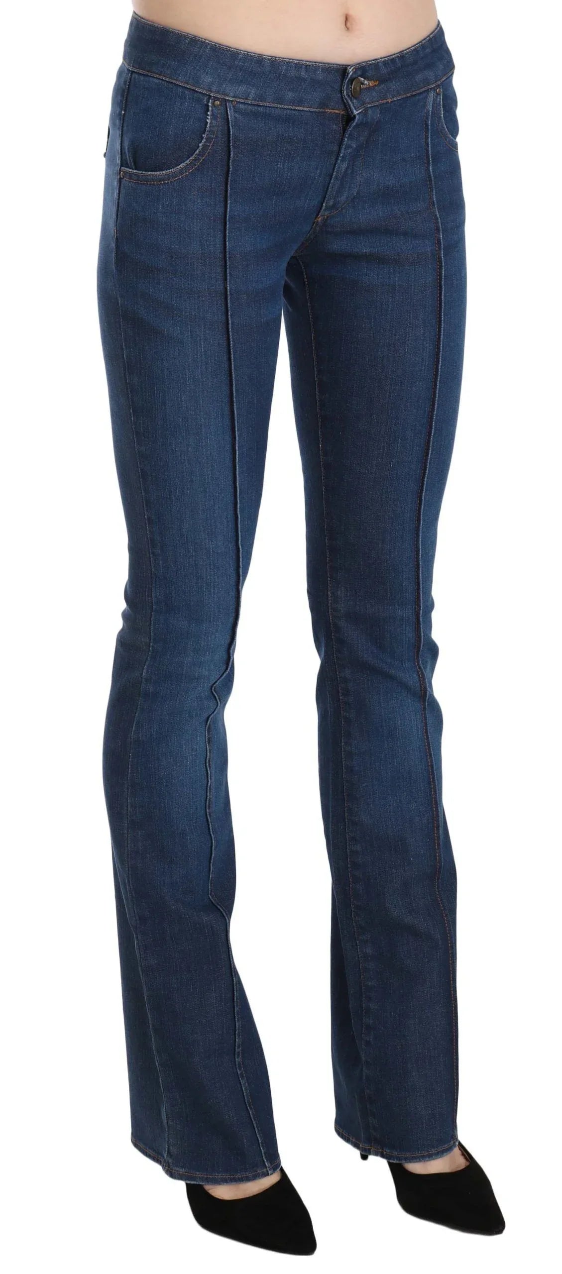 Just Cavalli Blue Low Waist Boot Cut Denim Pants Jeans - Zeiniez