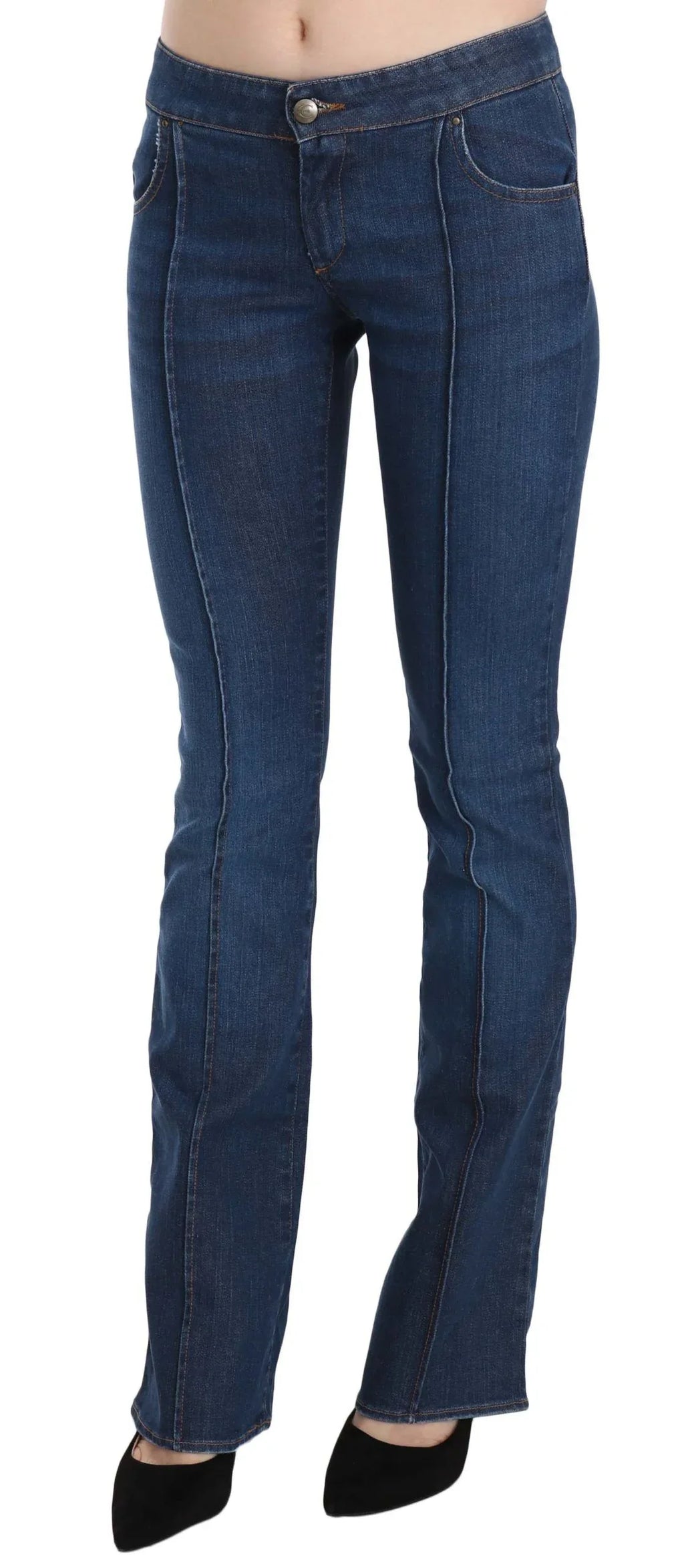Just Cavalli Blue Low Waist Boot Cut Denim Pants Jeans - Zeiniez