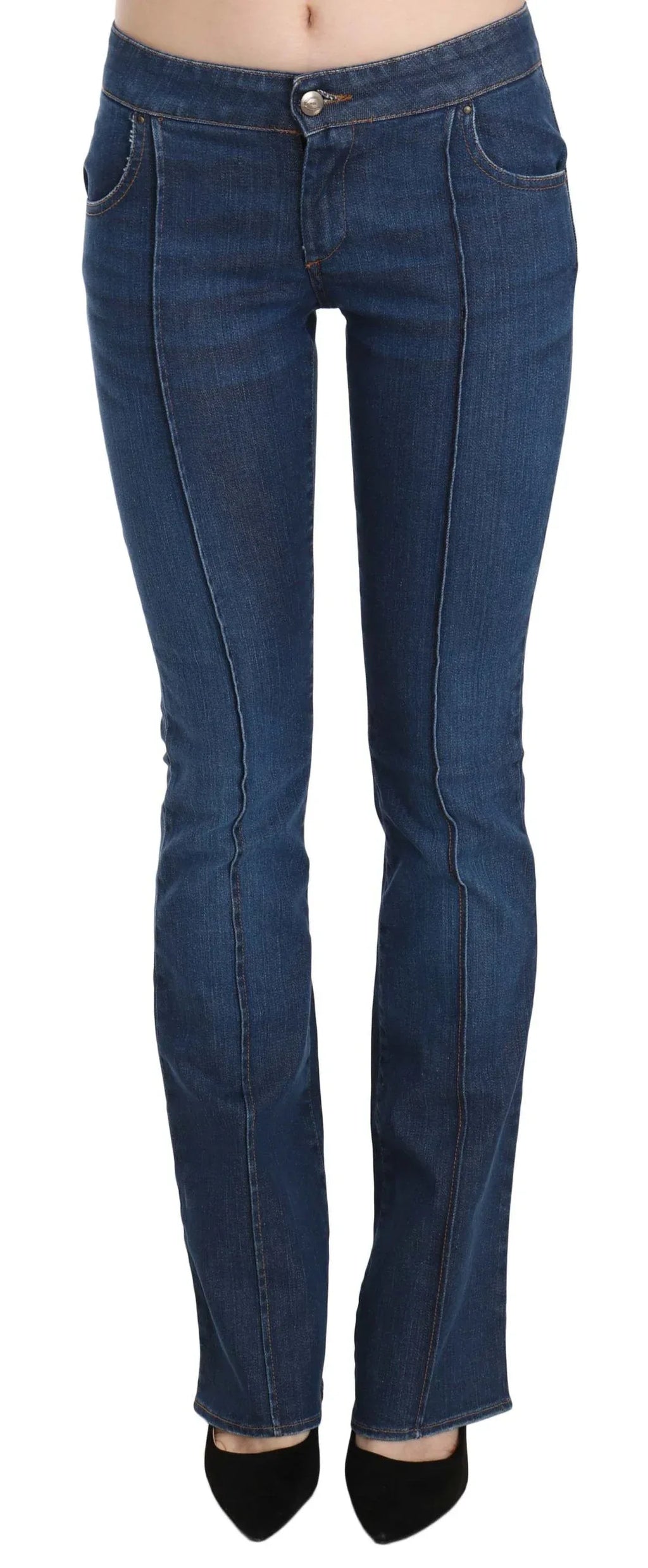 Just Cavalli Blue Low Waist Boot Cut Denim Pants Jeans - Zeiniez