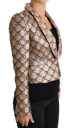 Dolce & Gabbana Gold Floral Sequined Blazer Coat Jacket - Zeiniez