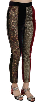 Dolce & Gabbana Multicolor Jacquard Cropped Tapered Pants - Zeiniez