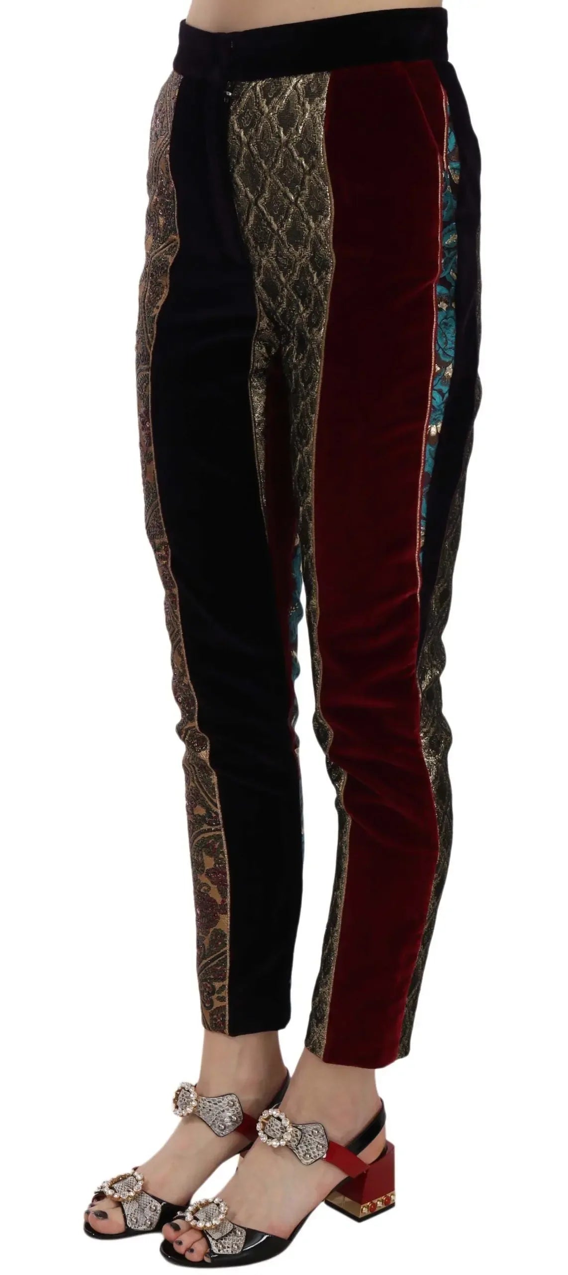 Dolce & Gabbana Multicolor Jacquard Cropped Tapered Pants - Zeiniez