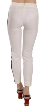 Dolce & Gabbana White Side Stripe Cropped Skinny Pants - Zeiniez