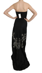 John Richmond Black Sequined Flare Ball Gown Dress - Zeiniez