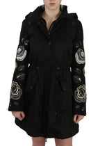 John Richmond Floral Sequined Beaded Hooded Jacket Coat - Zeiniez