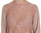 PINK MEMORIES Pink Lace See Through Long Sleeve Blouse - Zeiniez