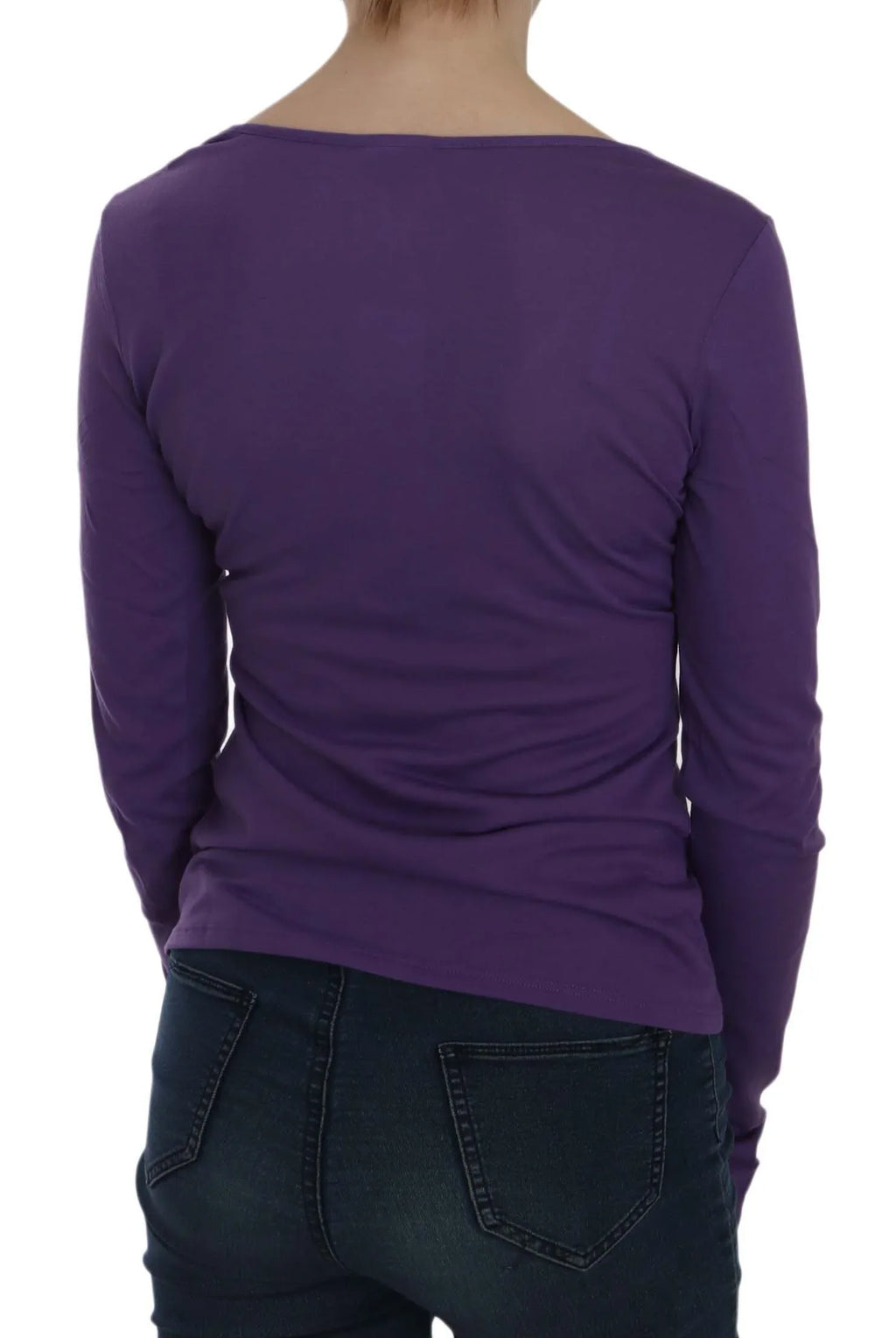 Exte Purple Crystal Embellished Long Sleeve Casual Top - Zeiniez