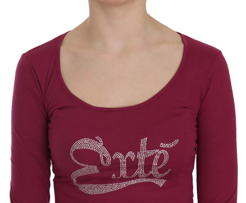 Exte Crystal Embellished Long Sleeve Casual Top - Zeiniez