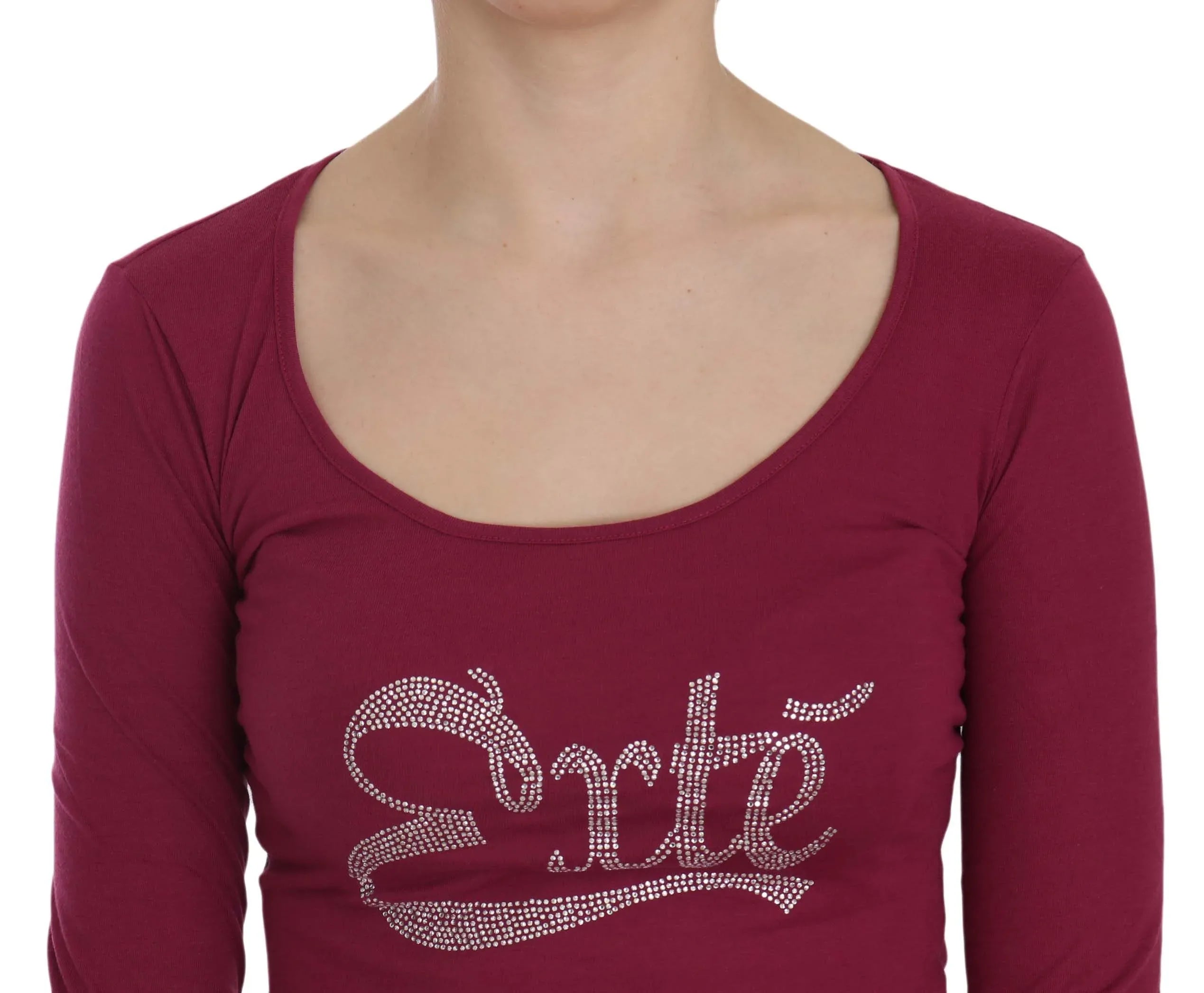 Exte Crystal Embellished Long Sleeve Casual Top - Zeiniez