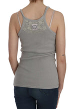 PINK MEMORIES Grey Sleeveless Spaghetti Strap Shirt - Zeiniez