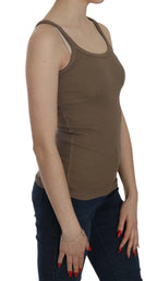 PINK MEMORIES Brown Sleeveless Spaghetti Strap Top - Zeiniez