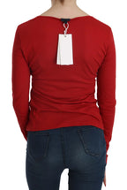 Exte Red Crystal Embellished Long Sleeve Blouse - Zeiniez