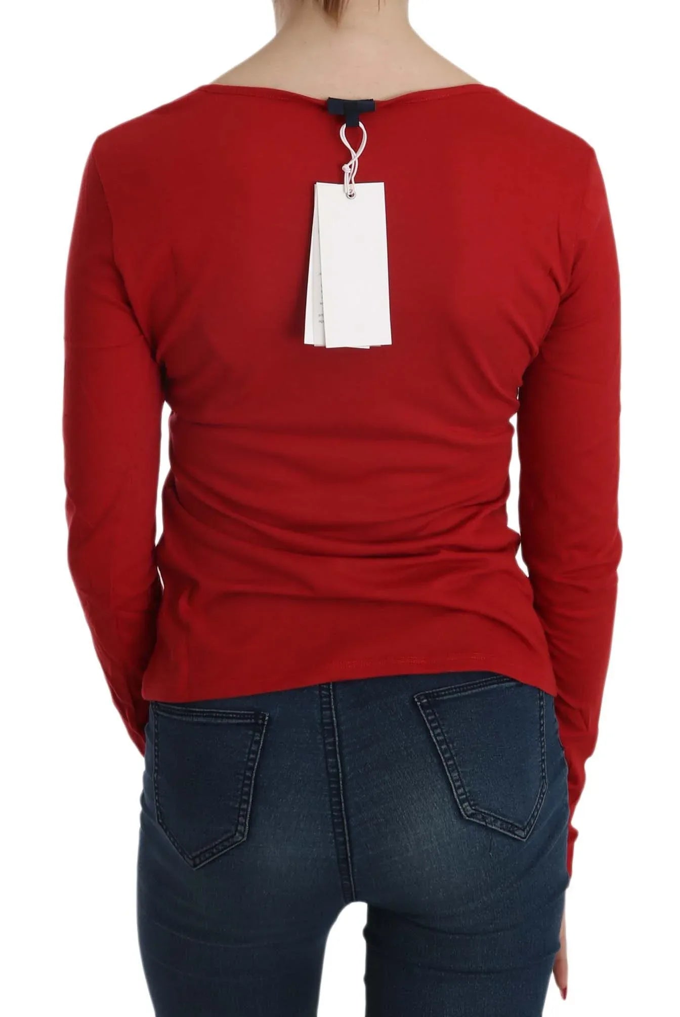 Exte Red Crystal Embellished Long Sleeve Blouse - Zeiniez