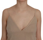 PINK MEMORIES Beige Lace Spaghetti Strap Mini Cotton Dress - Zeiniez