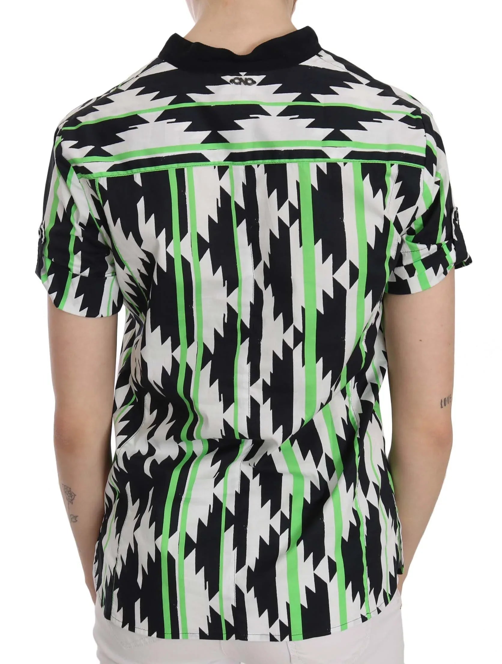 Costume National Multi Color Plunging Top Blouse - Zeiniez