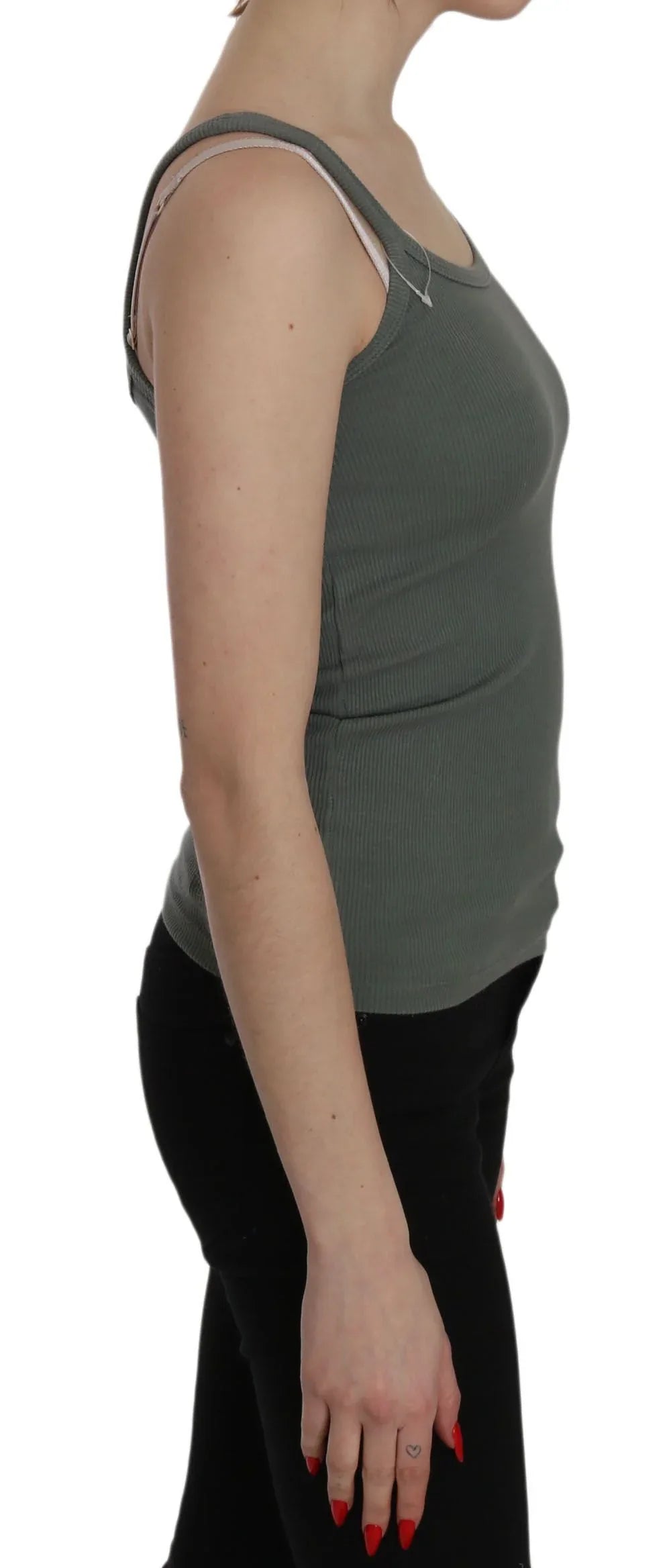 PINK MEMORIES Green Spaghetti Strap Slim Fit Casual Tank Top Blouse - Zeiniez