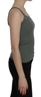 PINK MEMORIES Green Spaghetti Strap Slim Fit Casual Tank Top Blouse - Zeiniez